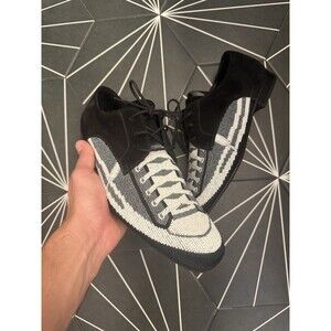 Donald Pliner Glass Beaded Black and White Made in Italy Shoes Size 9.5 M